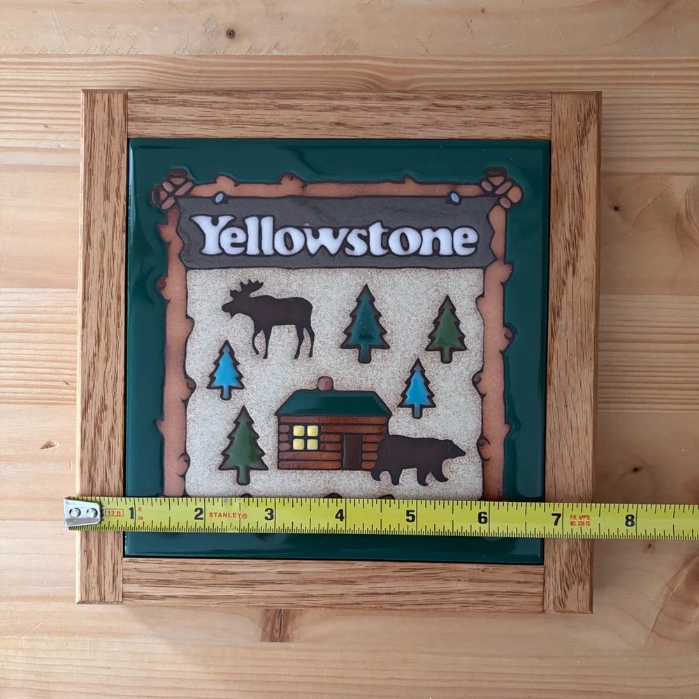 Yellowstone Trivet Masterworks Handcrafted Art Tiles Vintage USA